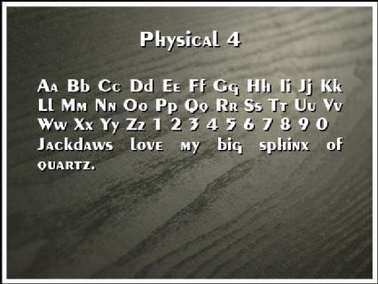Physical 4 Font Preview