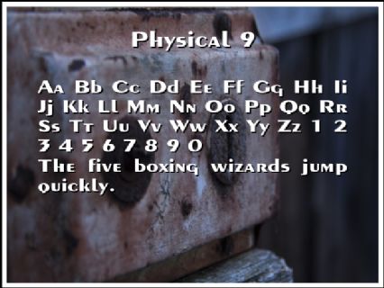 Physical 9 Font Preview