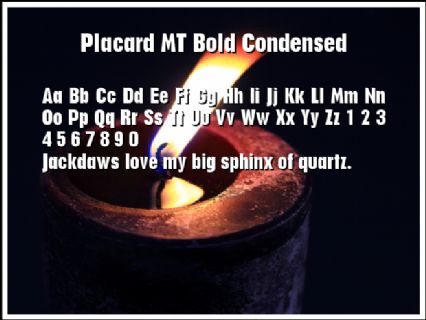Placard MT Bold Condensed Font Preview