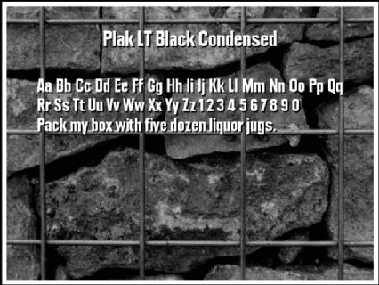 Plak LT Black Condensed Font Preview