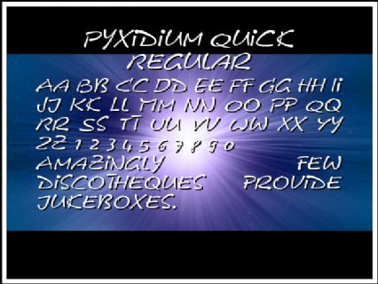 Pyxidium Quick Regular Font Preview