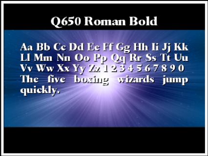 Q650 Roman Bold Font Preview