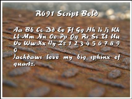 R691 Script Bold Font Preview
