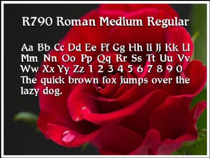 R790 Roman Medium Regular Font Preview