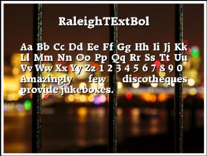 RaleighTExtBol Font Preview