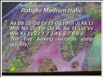 Roboto Medium Italic Font Preview