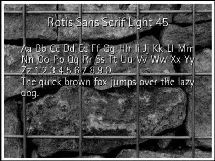 Rotis Sans Serif Light 45 Font Preview