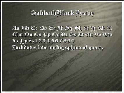 SabbathBlack Heavy Font Preview