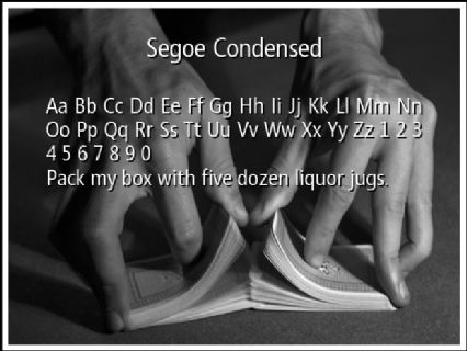 Segoe Condensed Font Preview