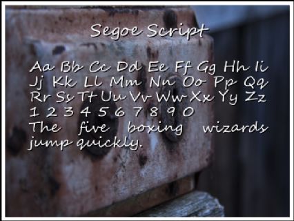 Segoe Script Font Preview