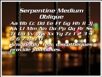 Serpentine Medium Oblique Font Preview