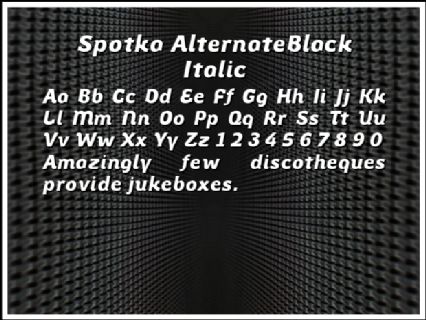 Spotka AlternateBlack Italic Font Preview