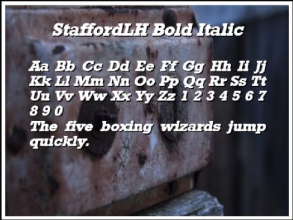 StaffordLH Bold Italic Font Preview