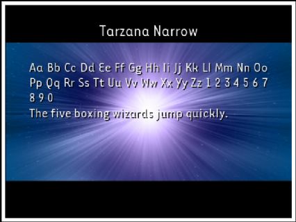 Tarzana Narrow Font Preview
