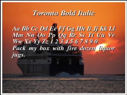 Toronto Bold Italic Font Preview