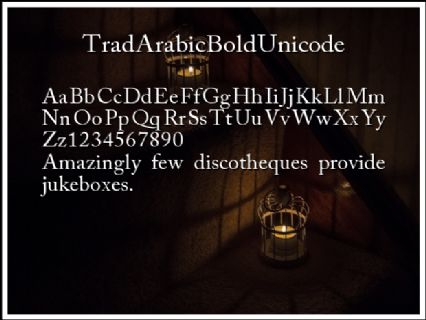 Trad Arabic Bold Unicode Font Preview