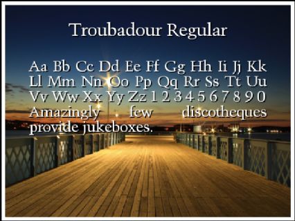 Troubadour Regular Font Preview