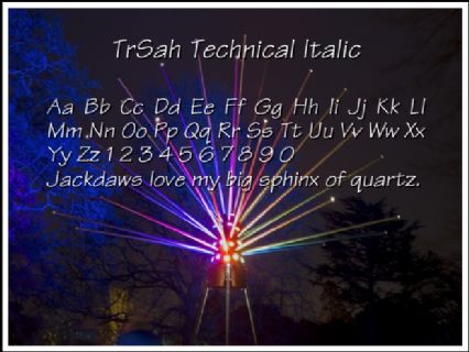 TrSah Technical Italic Font Preview