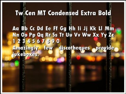 Tw Cen MT Condensed Extra Bold Font Preview