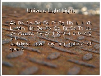 Univers-Light-Light Font Preview