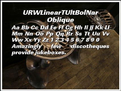 URWLinearTUltBolNar Oblique Font Preview