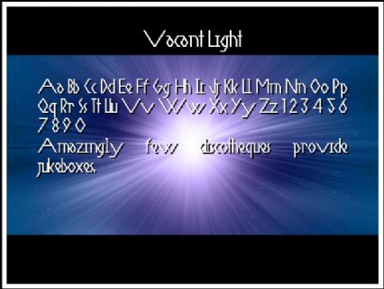 Vacant Light Font Preview