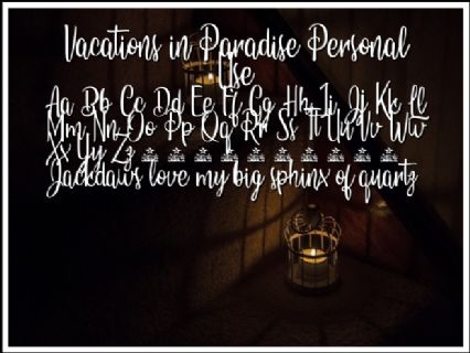 Vacations in Paradise Personal Use Font Preview