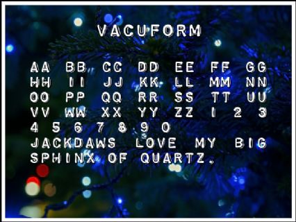 Vacuform Font Preview