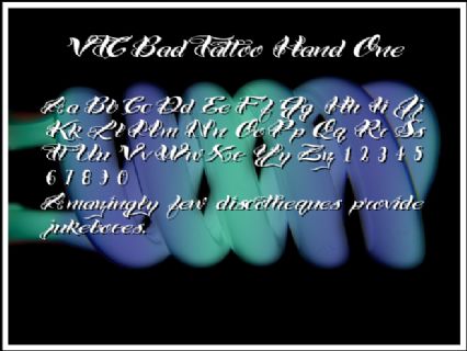 VTC Bad Tattoo Hand One Font Preview