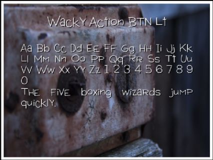 Wacky Action BTN Lt Font Preview