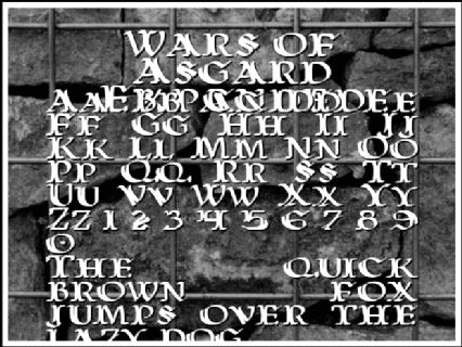 Wars of Asgard Expanded Font Preview