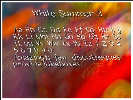 White Summer 3 Font Preview