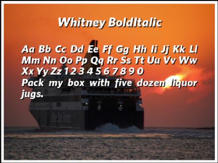 Whitney BoldItalic Font Preview