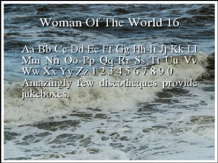 Woman Of The World 16 Font Preview