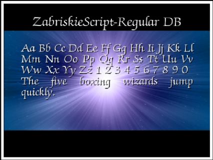 ZabriskieScript-Regular DB Font Preview