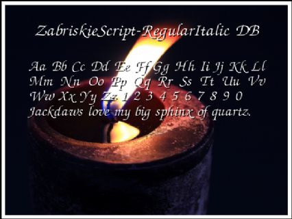 ZabriskieScript-RegularItalic DB Font Preview