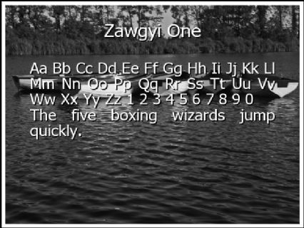 Zawgyi One Font Preview