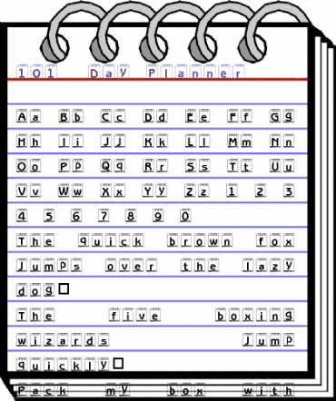 101! Day Planner Regular animated font preview