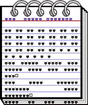 101! Heart StringZ Regular animated font preview