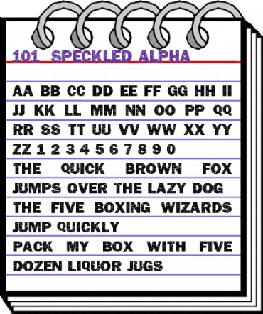 101! Speckled Alpha Regular animated font preview 101! Speckled Alpha Regular animated font preview