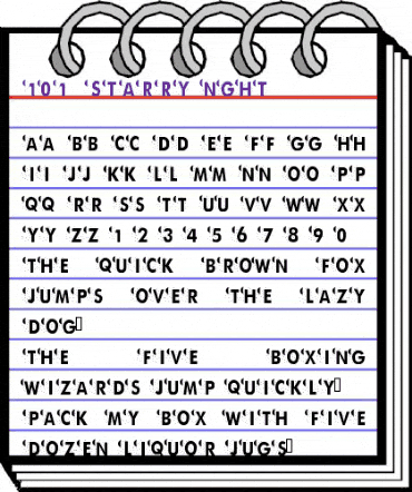 101! StARrY Nght Regular animated font preview 101! StARrY Nght Regular animated font preview