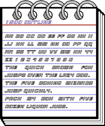 1500 outline animated font preview