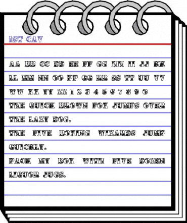 1st Cav Regular animated font preview