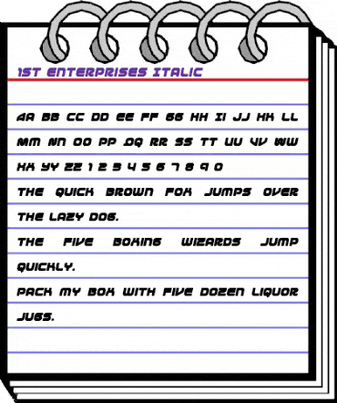 1st Enterprises Italic Italic animated font preview 1st Enterprises Italic Italic animated font preview