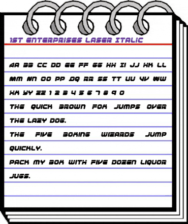 1st Enterprises Laser Italic Italic animated font preview 1st Enterprises Laser Italic Italic animated font preview