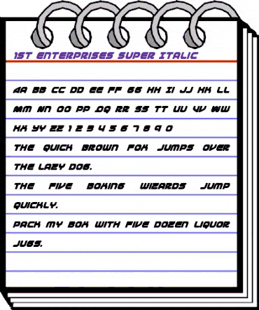 1st Enterprises Super-Italic Italic animated font preview 1st Enterprises Super-Italic Italic animated font preview