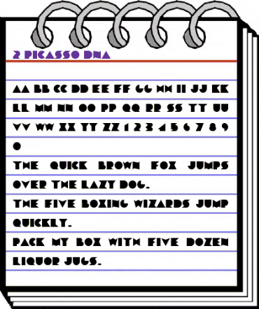 2 Picasso DNA Regular animated font preview
