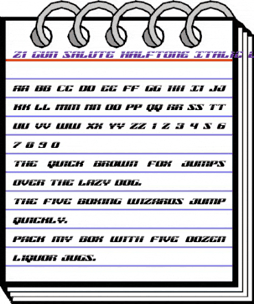 21 Gun Salute Halftone Italic Italic animated font preview 21 Gun Salute Halftone Italic Italic animated font preview