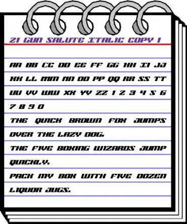 21 Gun Salute Italic Italic animated font preview 21 Gun Salute Italic Italic animated font preview