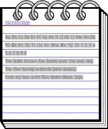 24 LED Grid Regular animated font preview